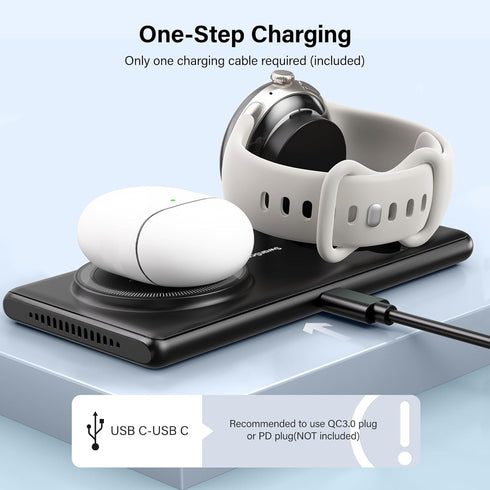 Wireless Charger for Google Pixel Watch 1, SwanScout 502G, 2 in 1 Charging Station Stand for Google Pixel 9/9 Pro/9 Pro XL/9 Pro Fold/8a/8 Pro/8/F...