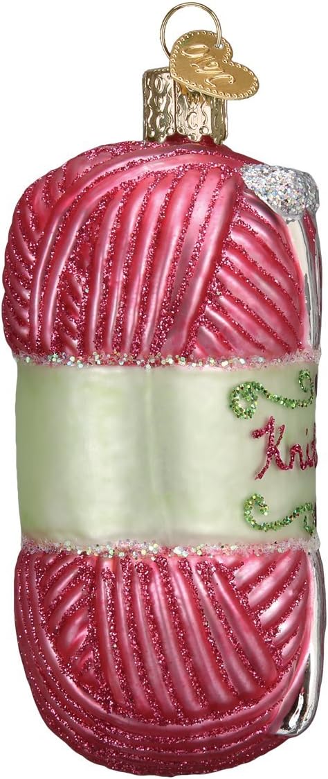 Old World Christmas 32255 Hobbies Gifts Glass Blown Ornaments for Christmas Tree Knitting Yarn, 3.75 Inches...