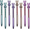 Maydahui 24PCS Retractable Rabbit Ballpoint Pen Colorful Crystal Quicksand Pen Cute Animal Gem Pen Black Ink for Girls School Party...