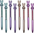 Maydahui 24PCS Retractable Rabbit Ballpoint Pen Colorful Crystal Quicksand Pen Cute Animal Gem Pen Black Ink for Girls School Party...