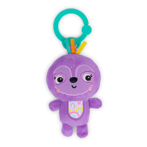Bright Starts Jingle Joy Reach & Rattle Toy for Stroller – Purple Sloth with Chime Sounds - Unisex, Newborn +...