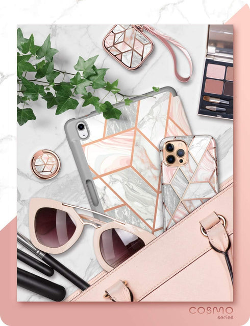 i-Blaosn Cosmo 360° Rotation Phone Ring Holder Snaps, Marble...