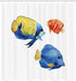 Ambesonne Fish Shower Curtain, Tropical Aquarium Life Discus Fish and Goldfish in Different Patterns, Cloth Fabric Bathroom Decor Set with Hooks, ...