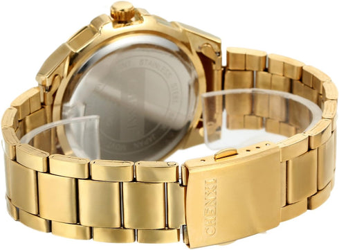 Avaner Men's Gold Watch Analog Quartz Rhinestone Wrist Watch with Stainless Steel Band for Halloween Costume...