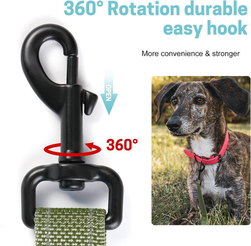 Dog Leash with 2 Comfortable Soft Padded Handles 4FT Green Reflective Heavy Duty Pet Dog Walking Leashes Durable Dog Training Lead & Traffic Handl...