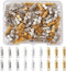 KISSITTY 120pcs/box Brass Screw Twist Clasps Tube Fastener Cord End Caps Golden & Platinum & Silver 15x3.5mm for DIY Jewelry Bracelet Necklace Mak...