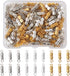 KISSITTY 120pcs/box Brass Screw Twist Clasps Tube Fastener Cord End Caps Golden & Platinum & Silver 15x3.5mm for DIY Jewelry Bracelet Necklace Mak...
