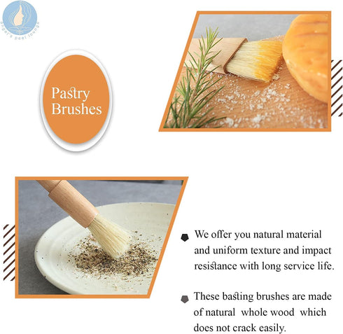 Angel’s Peel Lounge Basting Brush-Pastry Brush, Oil Brush for Cooking, Wooden Handle Bbq Sauce/Grill/Butter/Food/Egg/Oil/Marinades Spread Brush/ki...