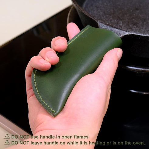 Handmade Leather Cast Iron Skillet Pan Handle Cover - Heat Resistant, Non-Slip, and Fits Most Cookware, for Your Cooking Needs - Made with Genuine...