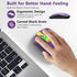 HZD LED Wireless Mouse, Slim Silent Rechargeable Mouse, 2.4G Portable USB Optical Mouse with Type C Adapter, 3 Adjustable DPI Levels 1600/1200/800...