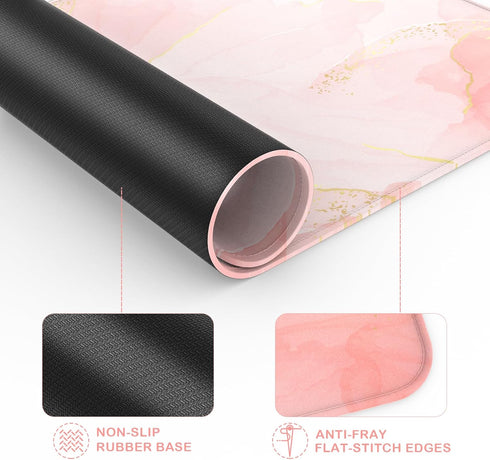 Mouse Pad with Stitched Edge, Multiple Patterns Computer Mouse Pads with Non-Slip Rubber Base, Washable Lycra Cloth Mousepad, for Gaming, Laptop, ...