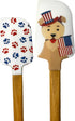 Silicone Spatulas w/Conversion Chat, Set of 2, Freedom Red White Blue Fourth of July Gift for Mom Cooking Baking Mixing Flipping Housewarming Cook...