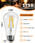 Energy-saving E26 LED Bulb 60 Watt Vintage LED Edison Bulbs Warm White 2700K High Brightness, ST58 Bathroom Light Bulbs with 90+ CRI Non Dimmable ...