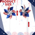 12 Pieces 7 Inch Reflective Pinwheels Patriotic Pinwheel American Flag Pattern Pinwheel for Celebrating Independence Day, Patriotic Decorations fo...