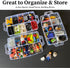 Evelots Storage Container Box, 3 Tier Stackable Snap-On Trays 30 Compartments with Adjustable Dividers for Arts & Crafts Storage, Jewelry Bead Org...