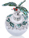 YU FENG 40ml Fancy Empty Crystal Perfume Bottle with Green Dragonfly Stopper Rhinestones Bejewelled Refillable Glass Bottle Containers...