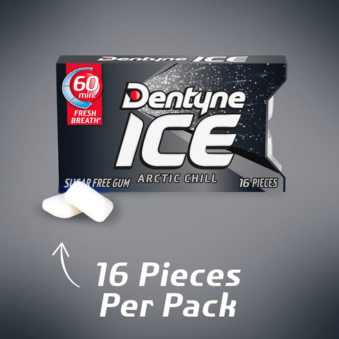 Dentyne Ice Arctic Chill Sugar-Free Chewing Gum, 9 Packs of 16 Pieces (144 Total Pieces)...