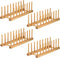 Lawei 4 Pack Bamboo Dish Drying Rack, Plate Rack Stand Pot Lid Holder, Dish Organizer Racks for Plates, Cups, Bowls, Cutting Board, Drying Rack St...