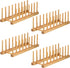 Lawei 4 Pack Bamboo Dish Drying Rack, Plate Rack Stand Pot Lid Holder, Dish Organizer Racks for Plates, Cups, Bowls, Cutting Board, Drying Rack St...