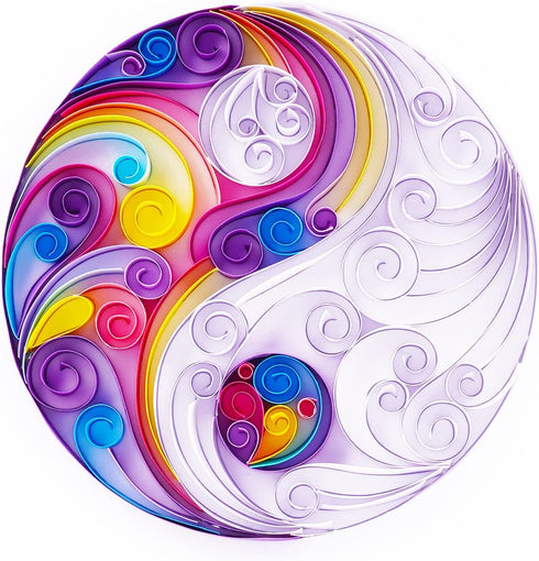 Uniquilling Quilling Kit, Paper Quilling Kits, 8 * 10-in Colorful Yin Yang Paper Filigree Kits with Quilling Tools& Using Manual, DIY Quilling Art...