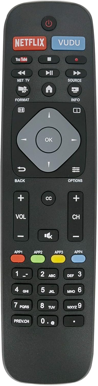 New Replaced Remote fit for Philips TV 55PFL7900/F7 49PFL7900/F7 65PFL7900/F7 65PFL8900/F7 32PFL4901/F7 40PFL4901/F7 50PFL4901/F7 43PFL4901/F7 55P...