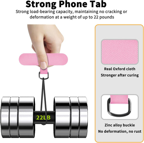 Phone Tether Tab for iPhone, Cell Phone Lanyard Patch, Phone Strap Replacement Part for All Full Phone Cases (Pink)......