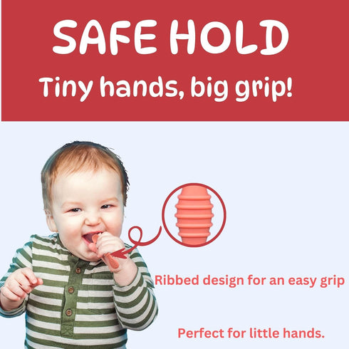 Silicone Baby Spoon Set, Infant Spoon 3-12 Months, Self-feeding Spoon, Dishwasher and Microwave Safe, First Stage Baby Led Weaning Spoon, Set of 2...
