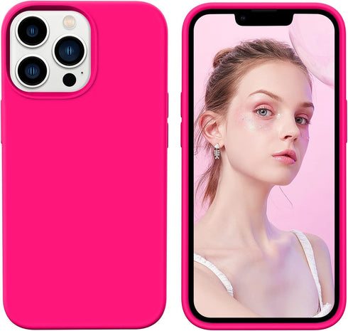 GUAGUA Compatible with iPhone 13 Pro Max Case 6.7 Inch Liquid Silicone Soft Gel Rubber Slim Microfiber Lining Cushion Texture Cover Shockproof Pro...