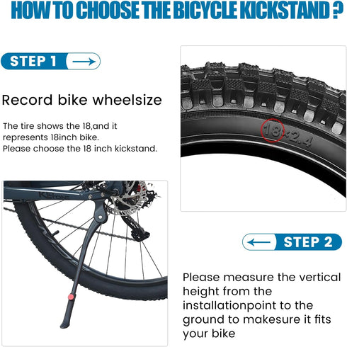 Bike Kickstand, 33-39cm Adjustable Aluminum Alloy Bicycle Stand for 24-29 inches Wheel Diameter Mountain Bike Road Bike...