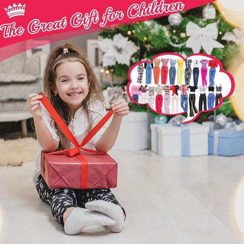30 Pcs Doll Clothes and Accessories for Doll, 11.5 Inch Doll Outfit Collection Including 1 Set 9 Tops 9 Pants 10 Pairs Shoes(Random Style), for Gi...
