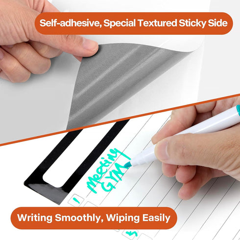 5pcs Whiteboard Sticker for Fridge, Self-adhesive Dry Erase Sticker, A4 Size Weekly Planning Board Sheet for Wall, Small Removable to Do List Stic...