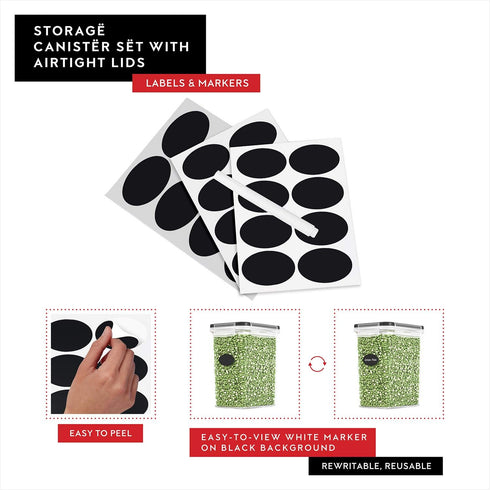 DWËLLZA KITCHEN Airtight Food Storage Container Set - 8 Pieces 1.4L - Plastic BPA Free Kitchen Pantry Storage Containers - Dishwasher Safe - Inclu...
