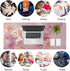 QIYI Large Mouse Pad, Cute Pink Desk Mat for Desktop, Women Girls PU Leather Waterproof Gaming, Rose Gold Marble Computer PC Laptop Protector Writ...