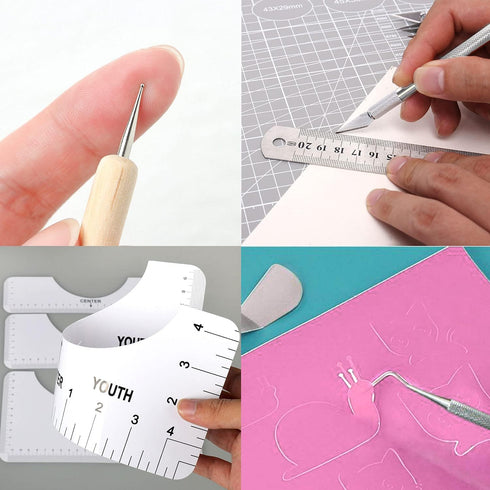 32Pack Vinyl Weeding Tools with T-Shirt Alignment Ruler Kit, Weeding Tools for Vinyl, Vinyl Weeding Tools Kit for Weeding Vinyl, DIY Art & Craft, ...