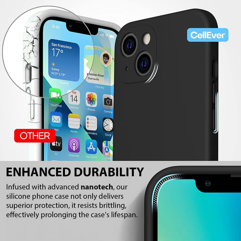 CellEver Heavy-Duty Silicone Case for iPhone 14 Plus - Military Drop Protection, Camera Shield, Scratch-Free Interior, Black...
