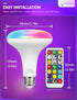 JandCase BR30 Color Changing Light Bulb, RGB+Warm+Cool White LED Flood Lights, 12W(100W Equivalent), 1050lm, Remote Control, Dimmable Multi-color ...