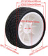 Mxfans 12mm Hex White Plastic 10-Spoke Wheel Rims & Black Fish Pattern Rubber Tires for RC 1:10 On Road Racing Car Pack of 4...