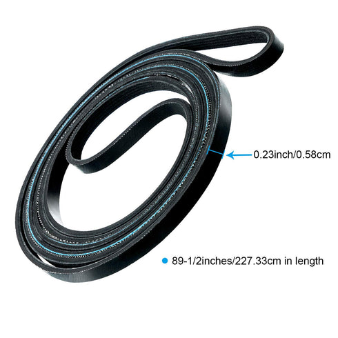 Zhehao WE12M29 Dryer Drum Drive Belt Replace for WE12M22, 137292700, WE120122, WE12M0022, AP4565702, PS3408299, 134163500 Compatible with GE/Hotpoint (About 89-1/2 Inches Length)