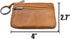 Women Genuine Leather Coin Pouch Zip Mini Purse Wallet Key Chain Double Zipper...