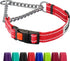 CollarDirect Martingale Dog Collar with Stainless Steel Chain and Quick Release Buckle - Reflective Collar for Large, Medium, Small Dogs - Red, Sm...