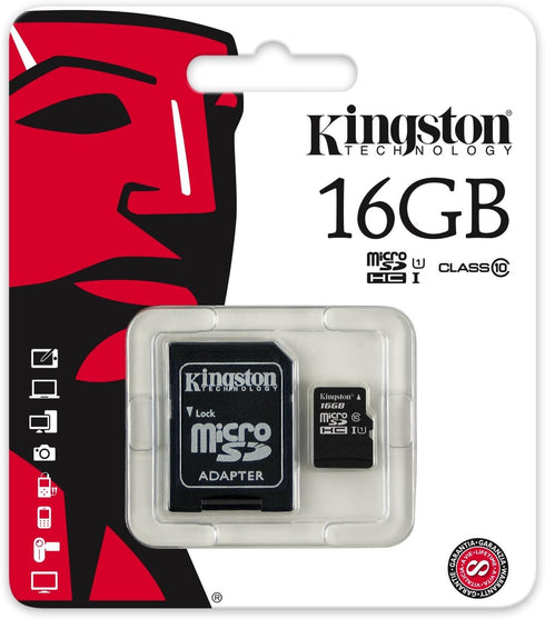 Kingston Digital 16GB Micro SDHC UHS-I Class 10 Industrial Temp Card with SD Adapter (SDCIT/16GB)...