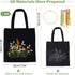 WADORN DIY Canvas Tote Bag Embroidery Kit, Black Canvas Bag Flower Cross Stitch Kit with Pattern and Instruction Personalized Bag Funny Hand Needl...