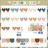 Boho Heart Bulletin Decor Classroom Bulletin Board Decoration Set Heart Hand Paper Cutouts for Classroom Office Home Wall Party Supplies, 52 Pcs...