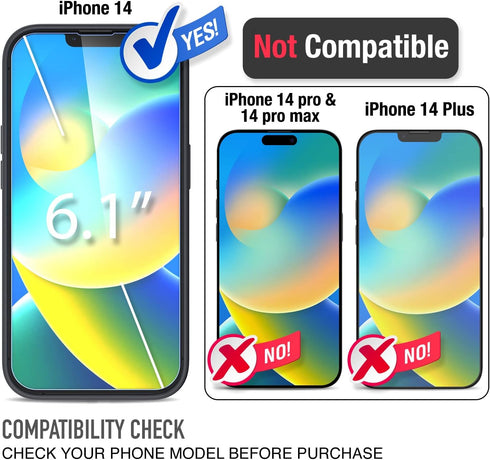 Trianium [4 in 1 Designed for iPhone 14 Case Silicone (Black), with 3 Pack Screen Protector, Bundle Protection Kit HD Tempered Glass Slim Cover 6....