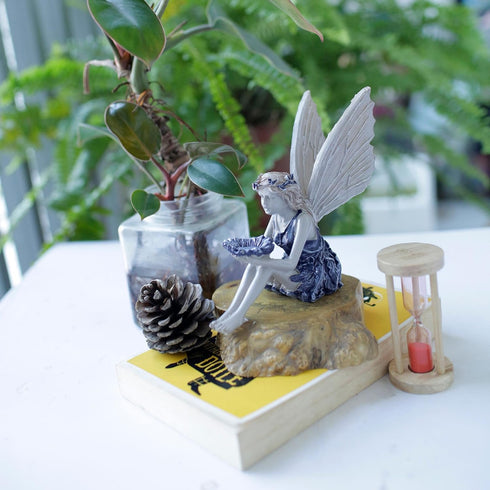 Polyresin Sunflower Fairy Garden Statue - Sitting Angel Figurines with Bird Feeder | Decoration for Large Lawn, Bath, and Yard Outdoor Clearance (...