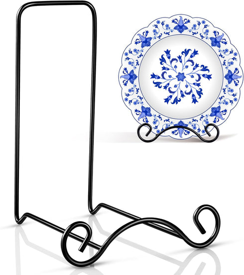 Wrought Iron Bowl Deep Platter Stand Detachable Metal Scroll Display Rack Easel Metal Bowl Display Stand Decorative Display Holder Dish Picture Di...