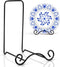 Wrought Iron Bowl Deep Platter Stand Detachable Metal Scroll Display Rack Easel Metal Bowl Display Stand Decorative Display Holder Dish Picture Di...