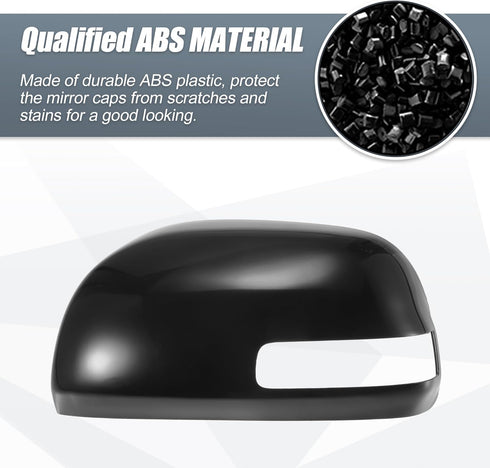 X AUTOHAUX Car Rear View Left Driver Side Mirror Cover Cap Replacement Black for Toyota RAV4 2009-2013 Fits W/Turn Signal Models Mirror Guard Cove...