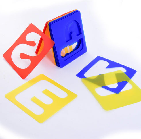 TecUnite 26 Pieces Alphabet Stencils Set Plastic Letter Stencils for Painting Learning, DIY Craft Decoration (4 x 4 Inches)...