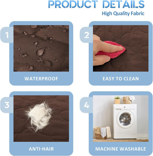 CHHKON Dog Bed Covers Replacement Washable Waterproof Pet Puppy Bed Cover for Dog, Cover Only(Brown,30x20x6 inch)...